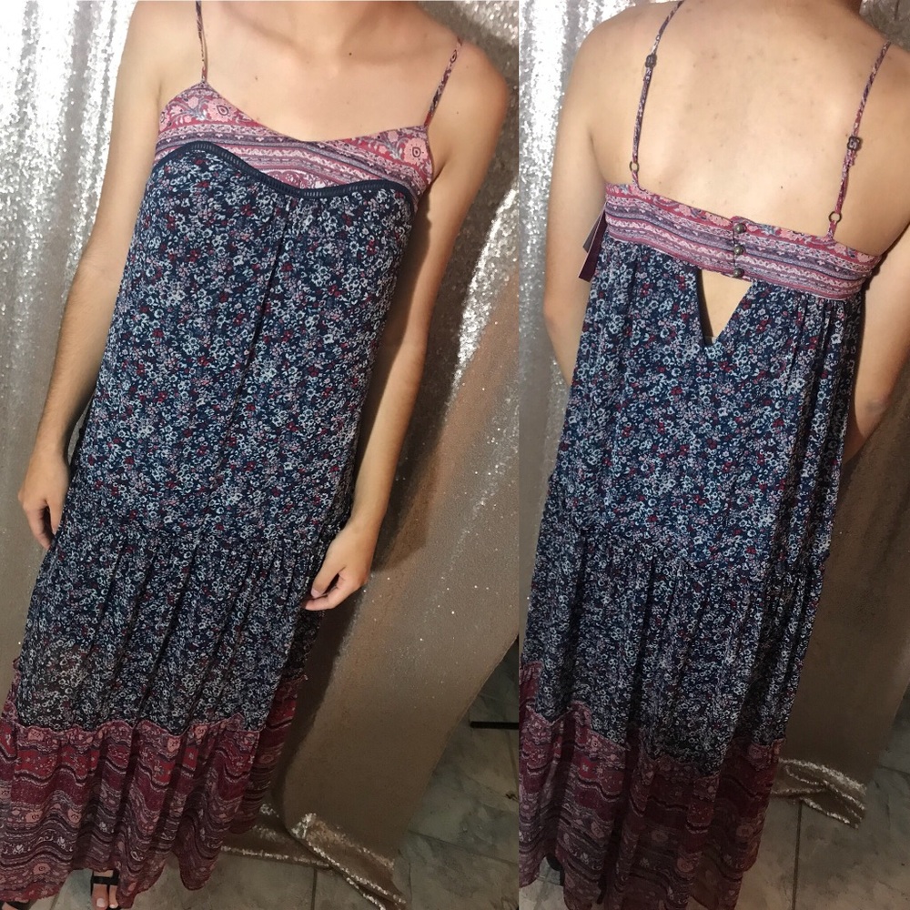 Mixed Print Maxi Dress
